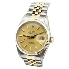 Rolex Datejust 16013 Champagne Dial 18K Yellow Gold Stainless Steel 36mm
