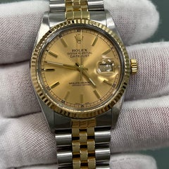 Vintage Rolex Datejust 16013 Champagne Dial 18K Yellow Gold Stainless Steel