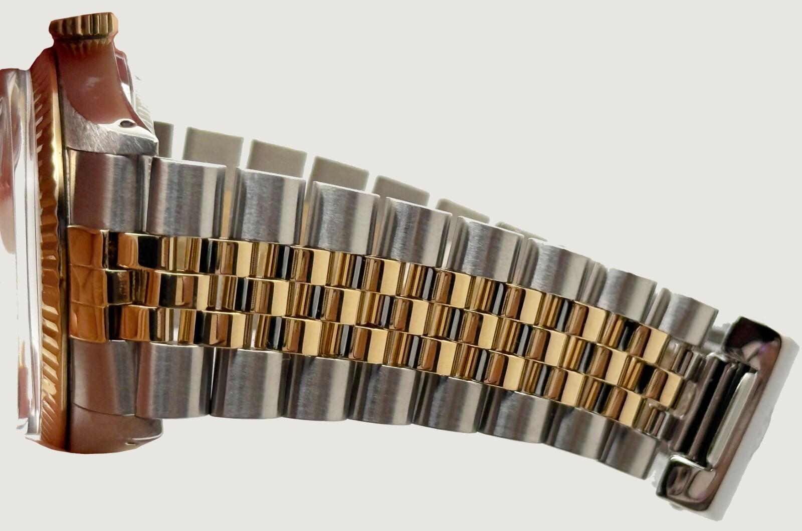 Rolex Datejust 16013 Champagne Cadran romain Or jaune 18K Acier Boîte Papier 36mm Pour hommes 