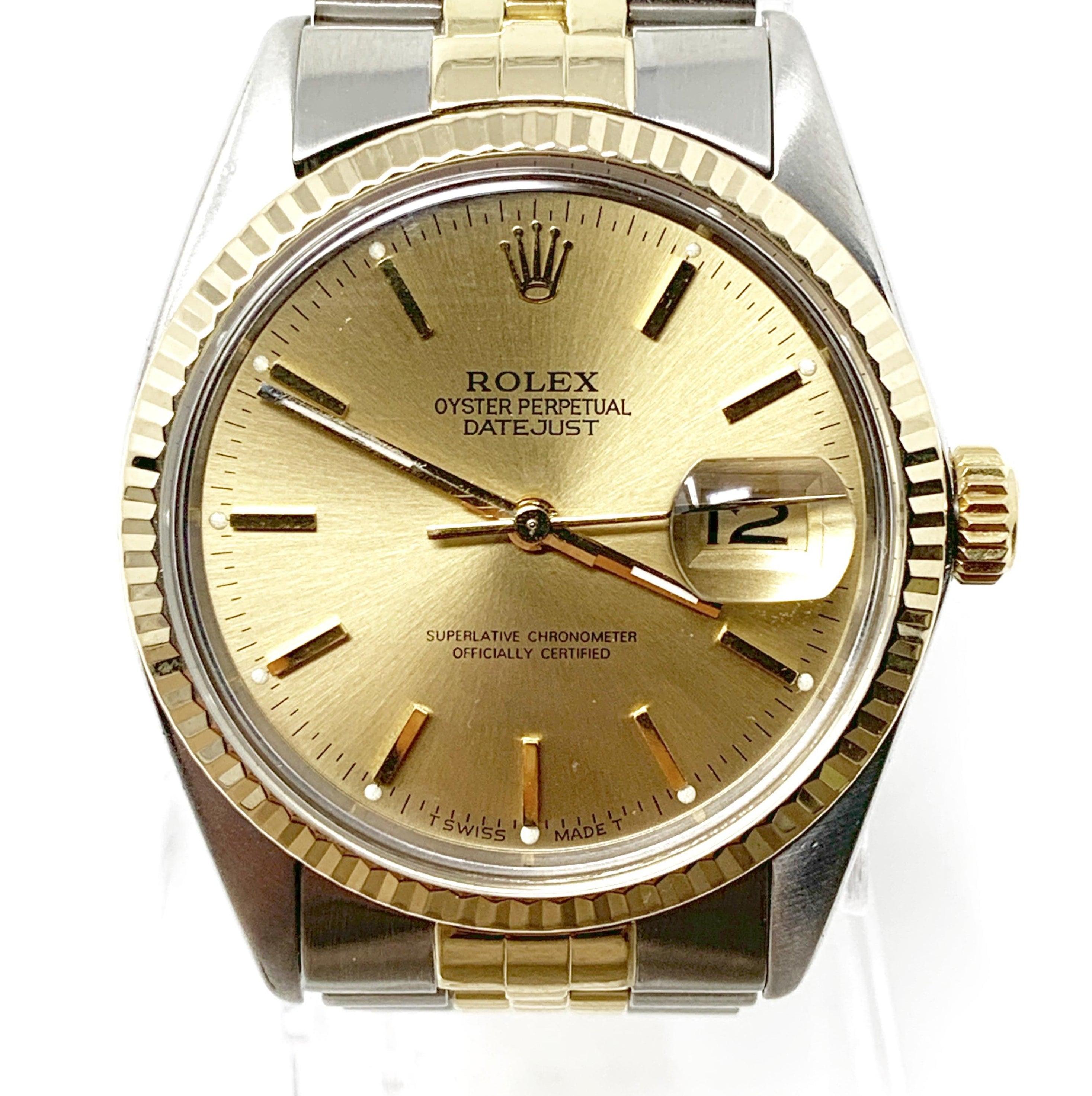 Rolex Datejust 16013 Champagner-Ständer 36mm Zweifarbiger jubilee-Ständer (Moderne)