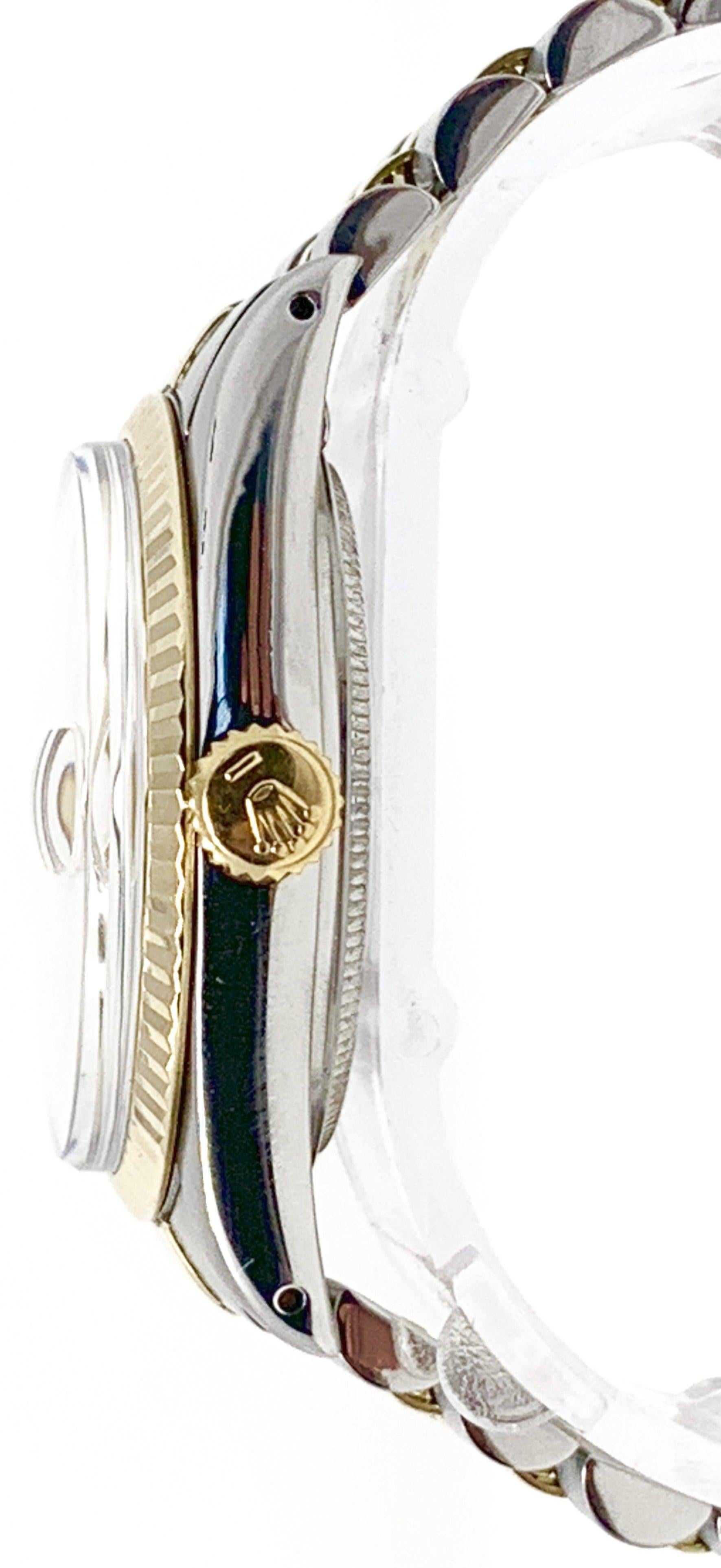 Rolex Datejust 16013 Champagner-Ständer 36mm Zweifarbiger jubilee-Ständer im Zustand „Gut“ in San Fernando, CA