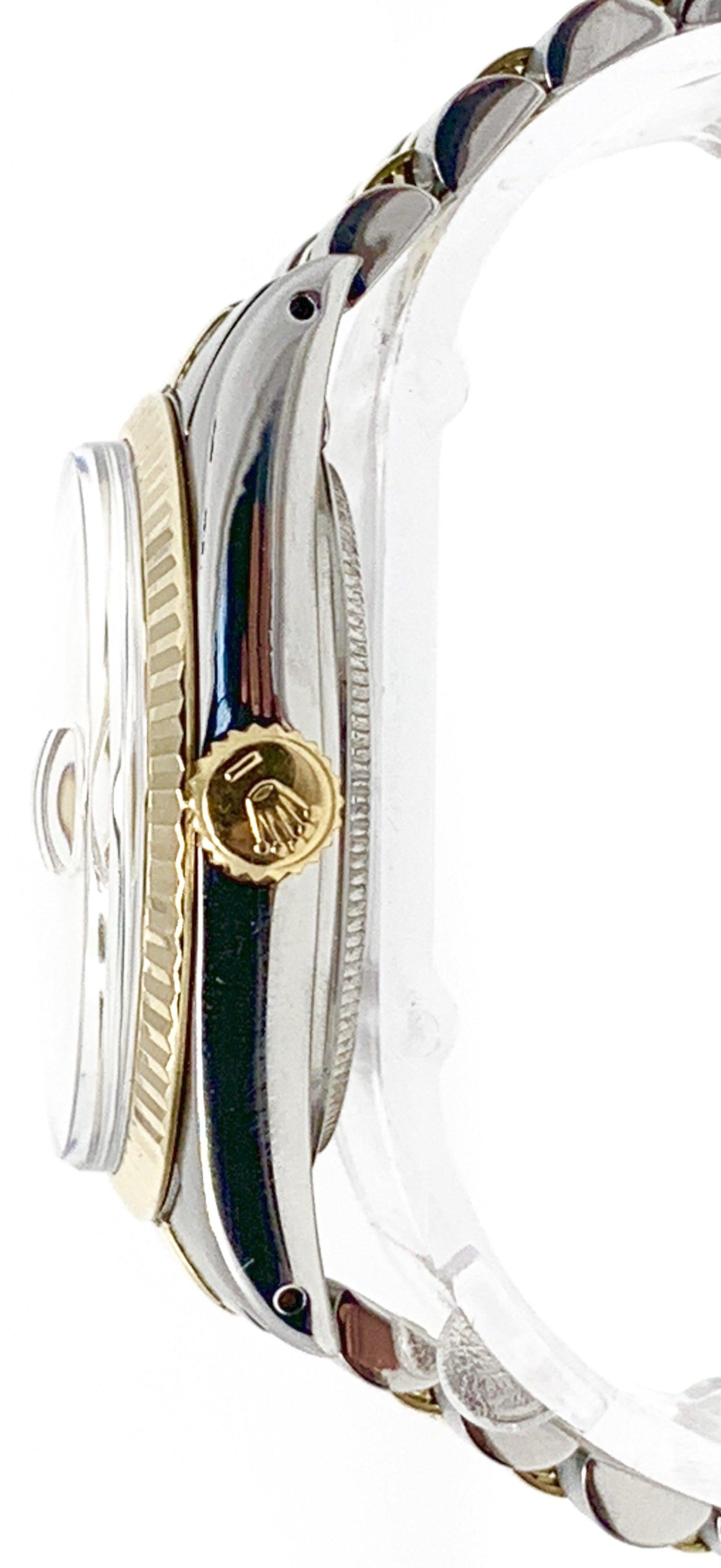 Rolex Datejust 16013 Champagner-Ständer 36mm Zweifarbiger jubilee-Ständer im Zustand „Gut“ im Angebot in San Fernando, CA