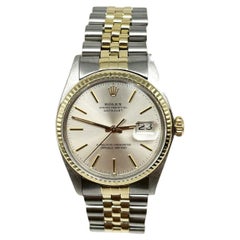 Rolex Datejust 16013 Datejust Silber Zifferblatt 14K Gelbgold Edelstahl