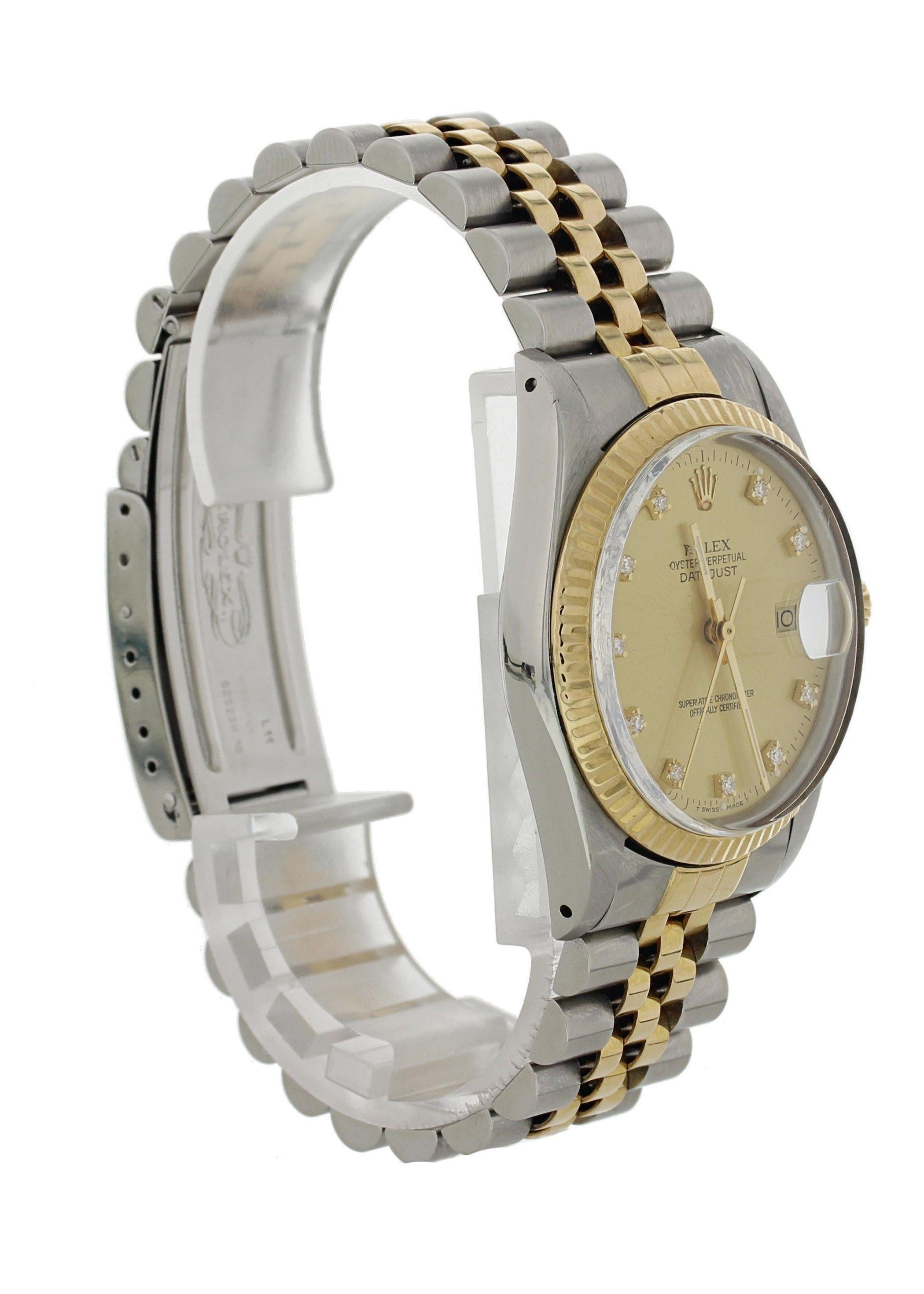 Rolex Datejust 16013 Diamond Dial Men's Watch For Sale 1