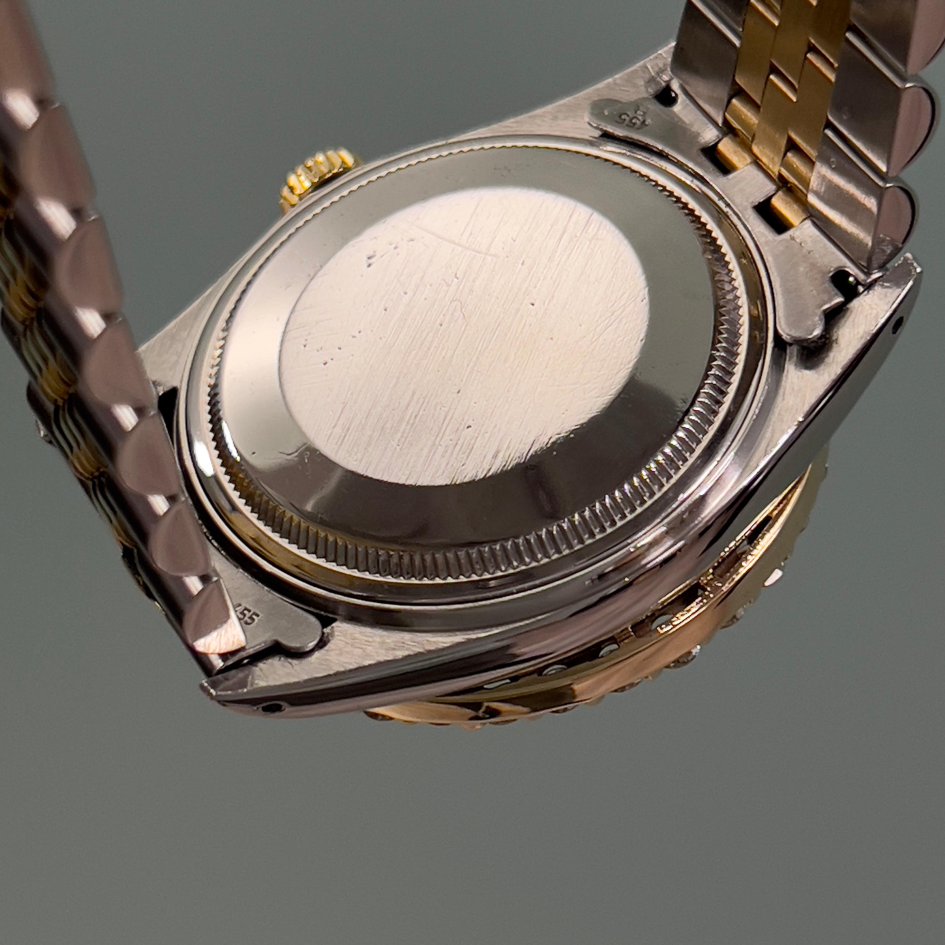 Rolex Datejust 16013 Green Dial Diamond Bezel 18K Yellow Gold Stainless Steel 6