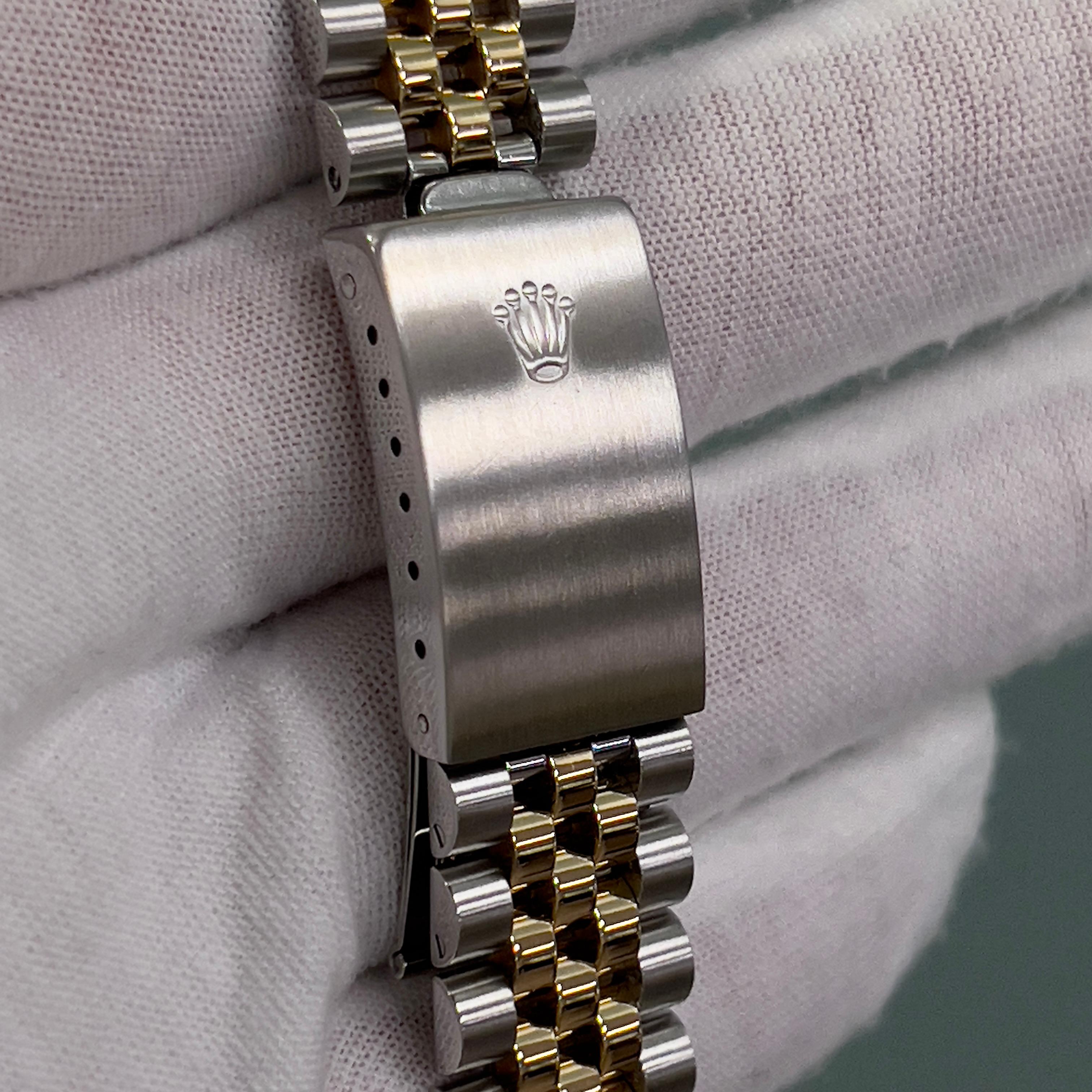 Men's Rolex Datejust 16013 Green Dial Diamond Bezel 18K Yellow Gold Stainless Steel