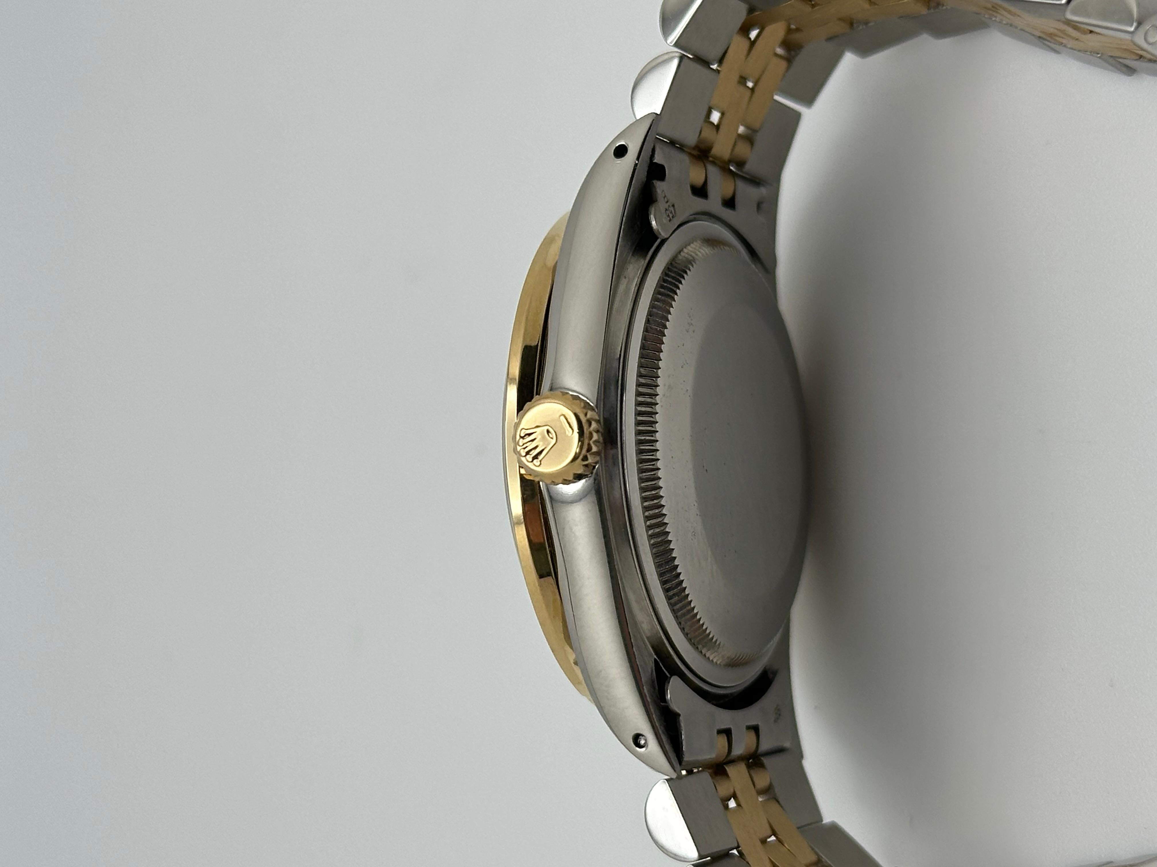 Rolex Datejust 16013 Green Diamond Dial + Bezel 18K Yellow Gold Stainless Steel en venta 2