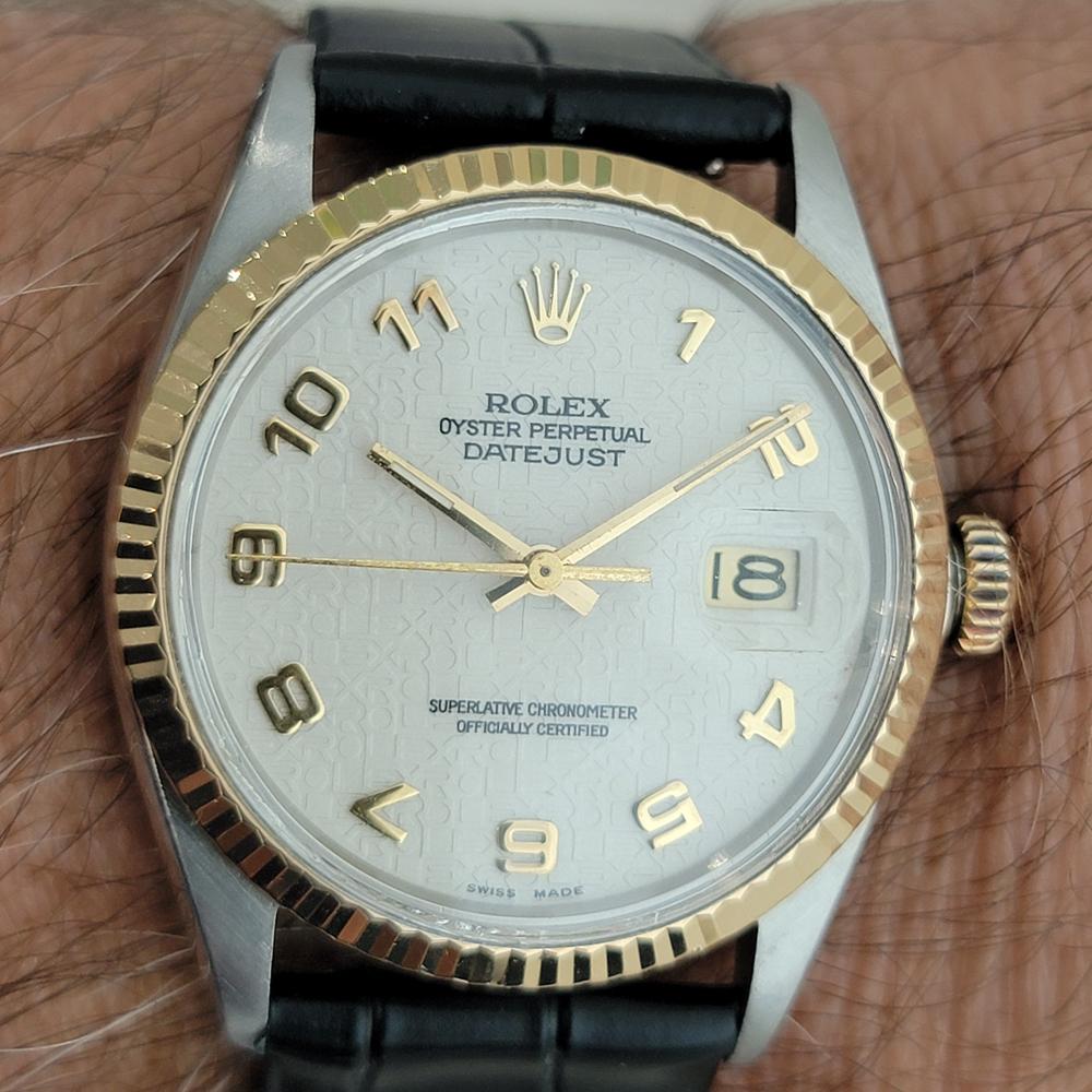 Rolex Datejust 16013 Uomo 36mm 18k SS 1980 Quadrante Computer Automatico RA617B in vendita 10