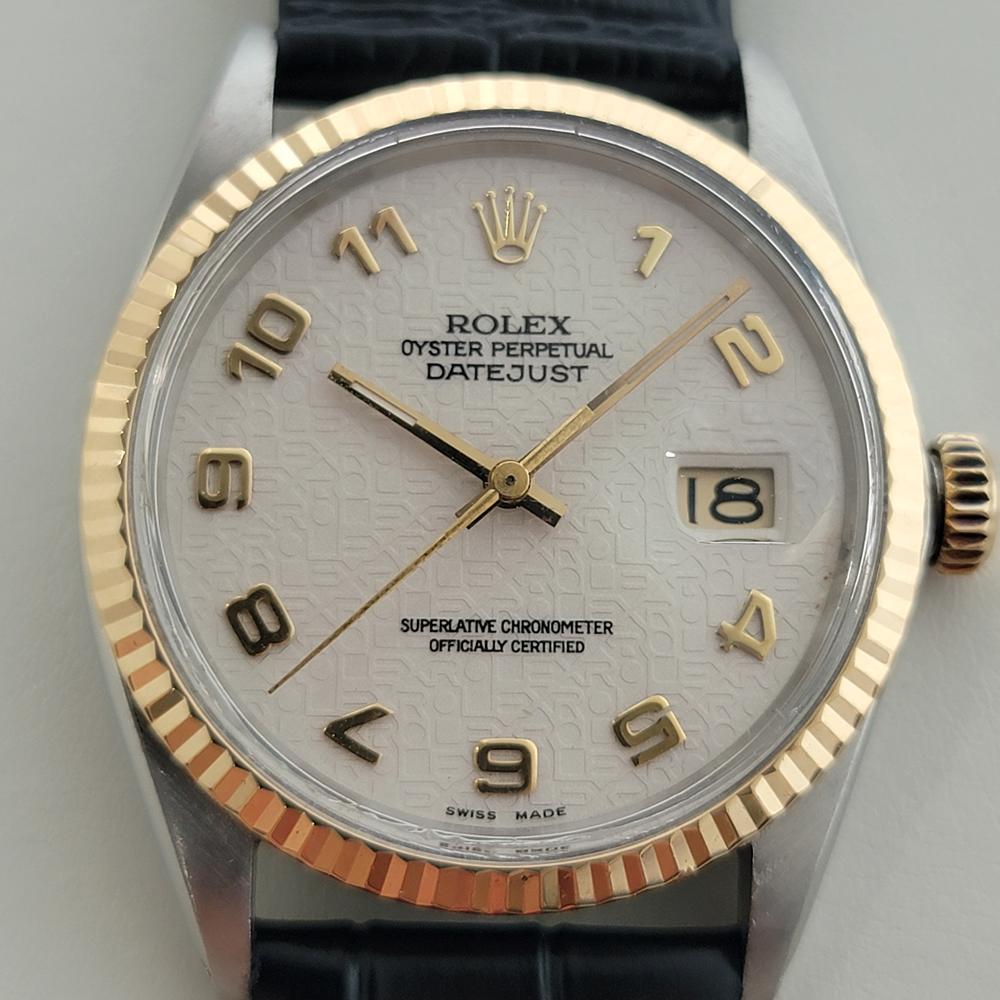 Classico senza tempo, Rolex Oyster Perpetual Datejust Ref.16013 automatico in oro 18k e acciaio inossidabile con raro quadrante computerizzato, 1980 circa, in eccellenti condizioni di funzionamento. Verificato autentico da un maestro orologiaio.