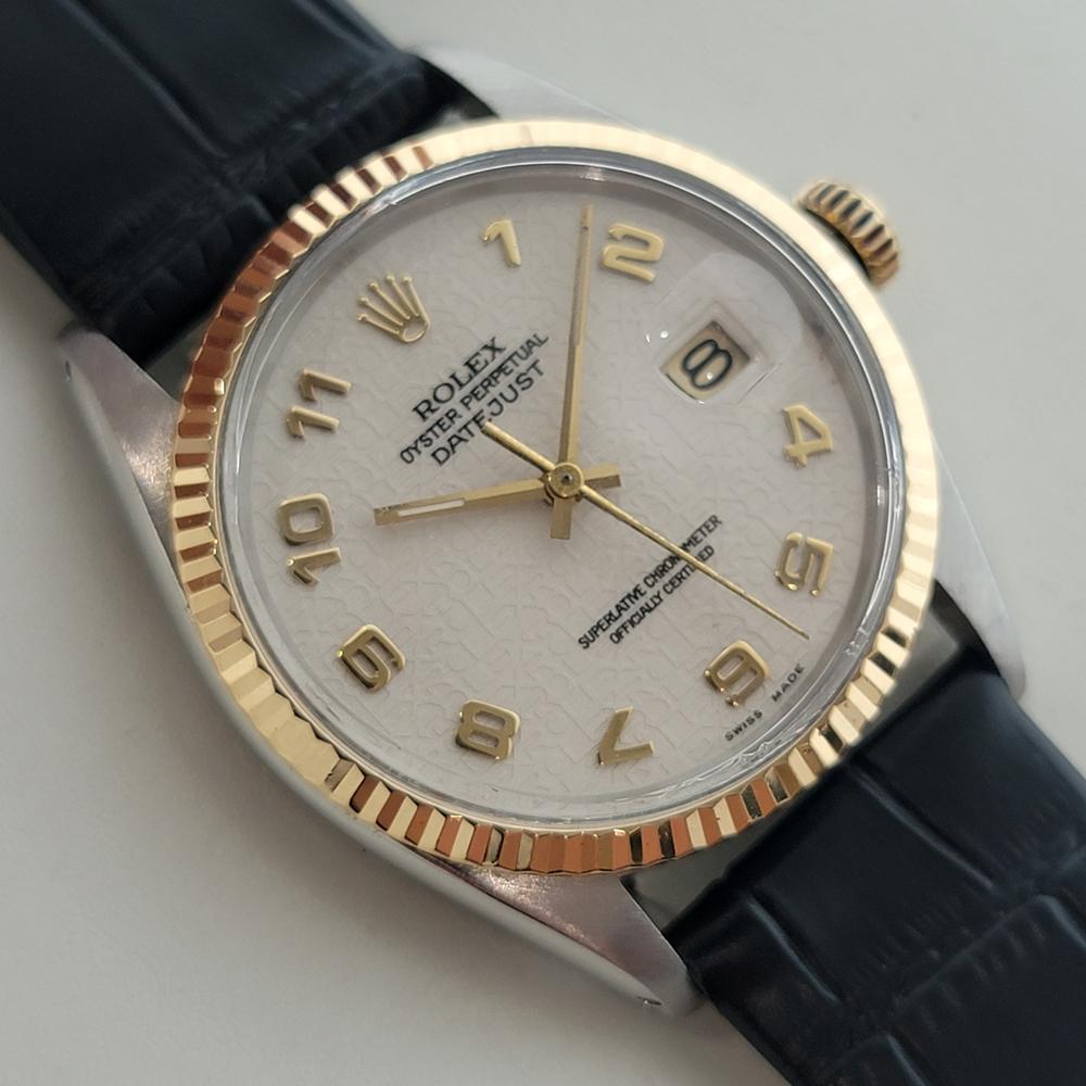 Rolex Datejust 16013 Uomo 36mm 18k SS 1980 Quadrante Computer Automatico RA617B In condizioni ottime in vendita a Beverly Hills, CA