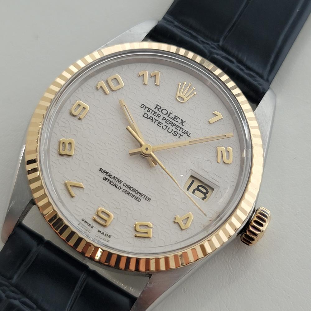 Rolex Datejust 16013 Uomo 36mm 18k SS 1980 Quadrante Computer Automatico RA617B in vendita 1