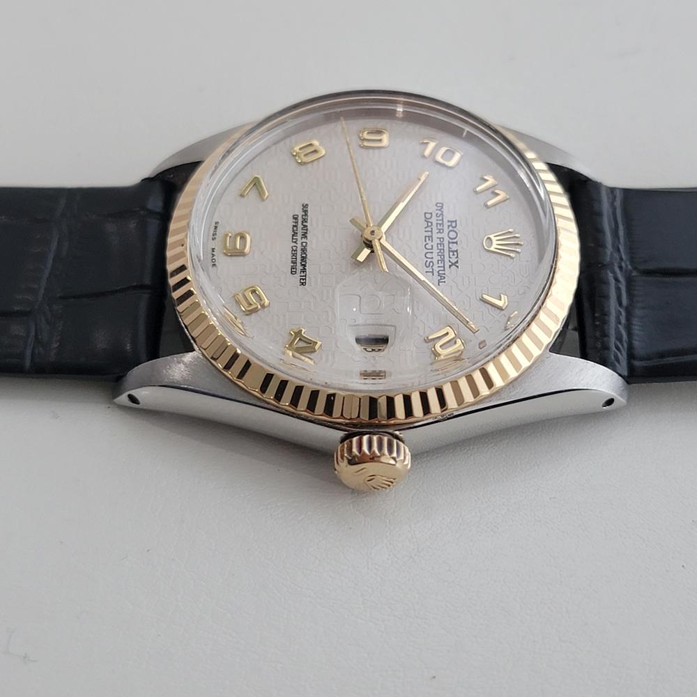 Rolex Datejust 16013 Uomo 36mm 18k SS 1980 Quadrante Computer Automatico RA617B in vendita 2