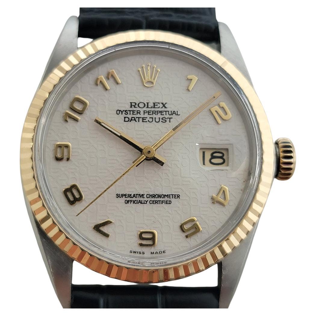 Rolex Datejust 16013 Mens 36mm 18k SS 1980s Computer Dial Automatic RA617B