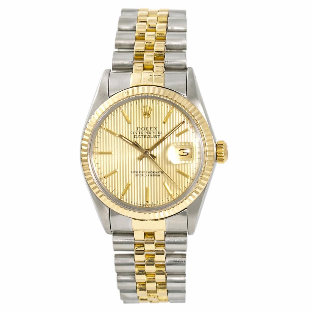 Rolex Datejust 16013 Men’s Automatic Watch Champagne Dial Two-Tone SS