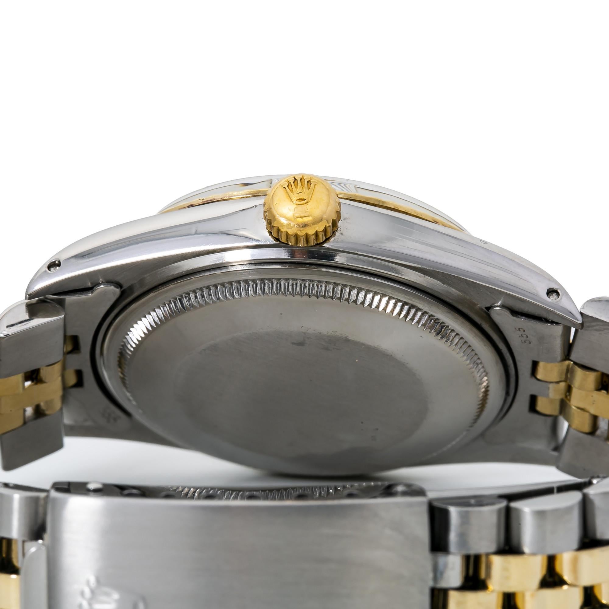 Rolex Datejust 16013 Men's Automatic Watch Two-Tone 18 Karat YG In Excellent Condition In Miami, FL
