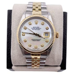 Rolex Datejust 16013 MOP Diamond Dial 14K Yellow Gold Stainless Steel