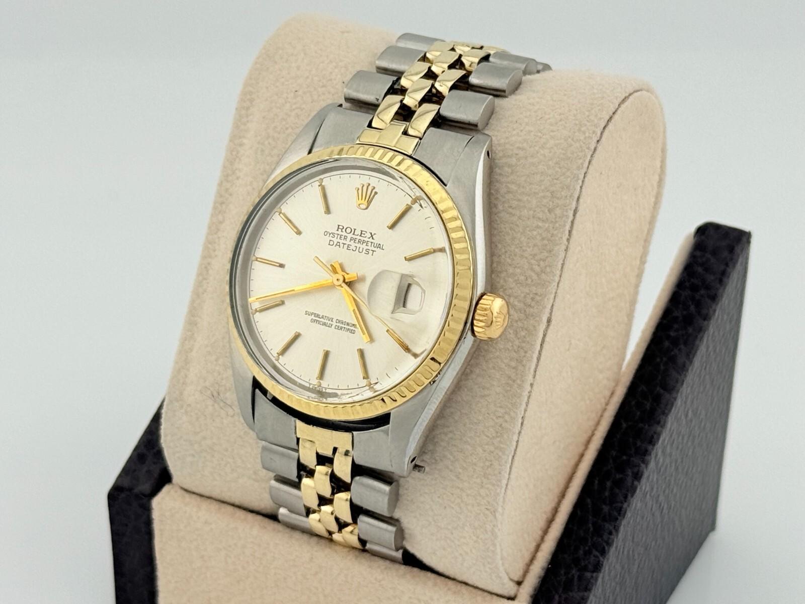 Rolex Datejust 16013 Silver Dial 14K Yellow Gold Stainless Steel For Sale 2