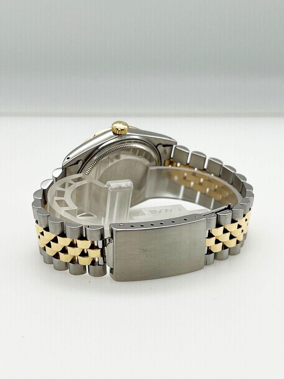 Rolex Datejust 16013 Silber Zifferblatt 18K Gelbgold Edelstahl für Damen oder Herren