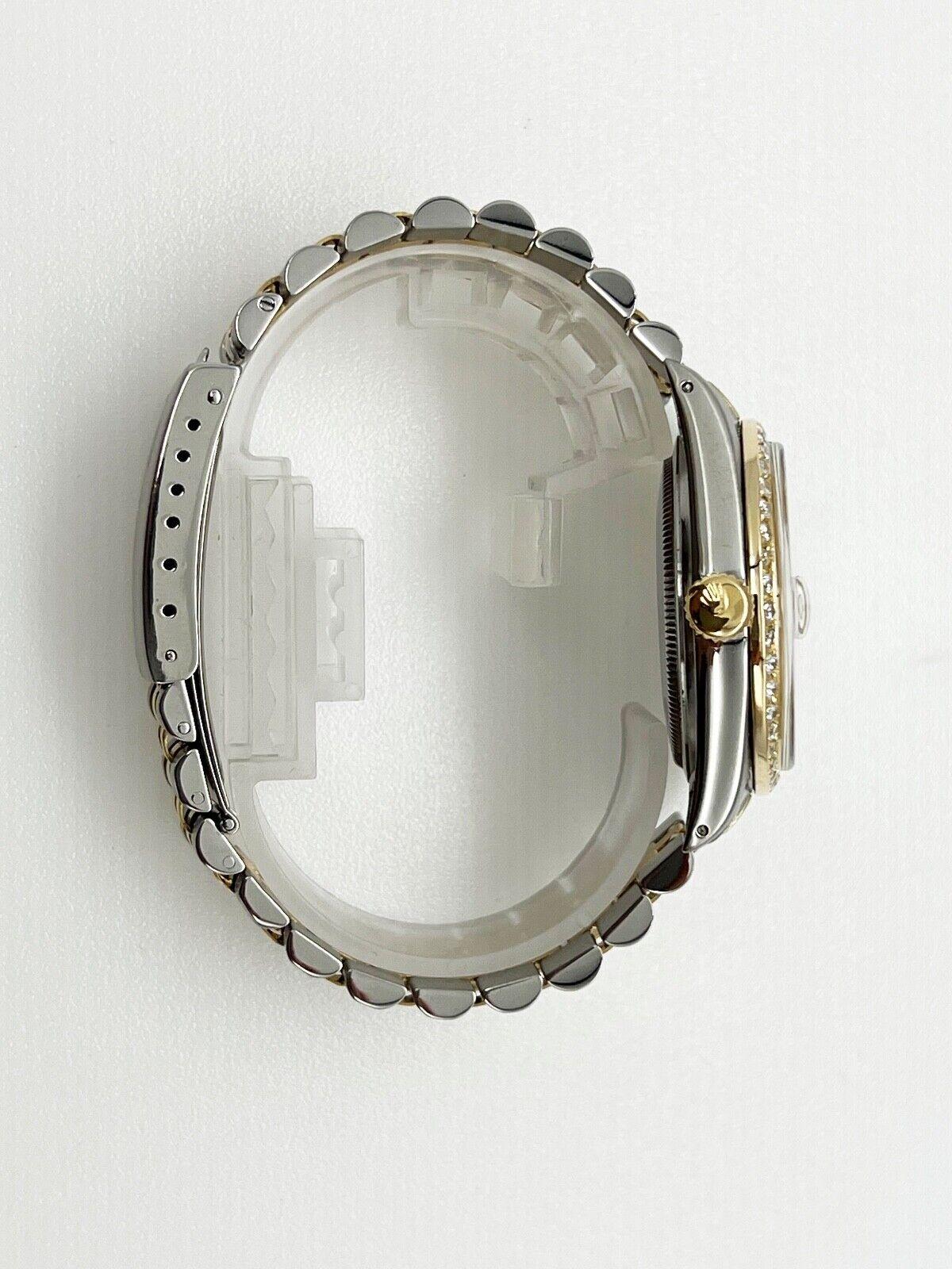 Rolex Datejust 16013 avec cadran argenté or jaune 18 carats et acier inoxydable en vente 2