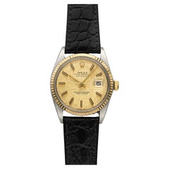 Rolex Datejust 16013 Two-Tone 18K YG Champagne Linen Dial Automatic 36mm