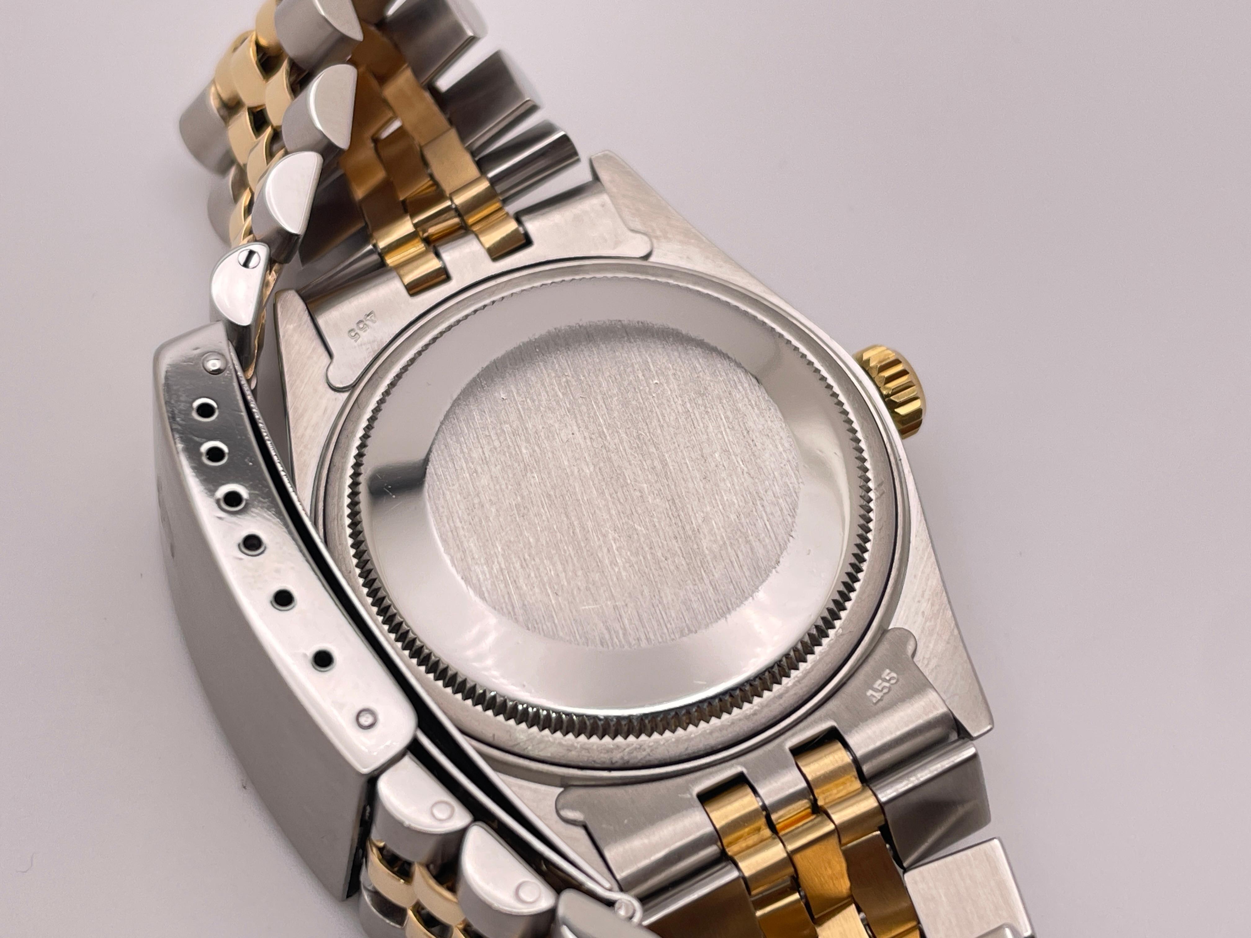 Rolex Datejust 16013 Weißes Zifferblatt zwei Töne Herrenuhr im Angebot 6