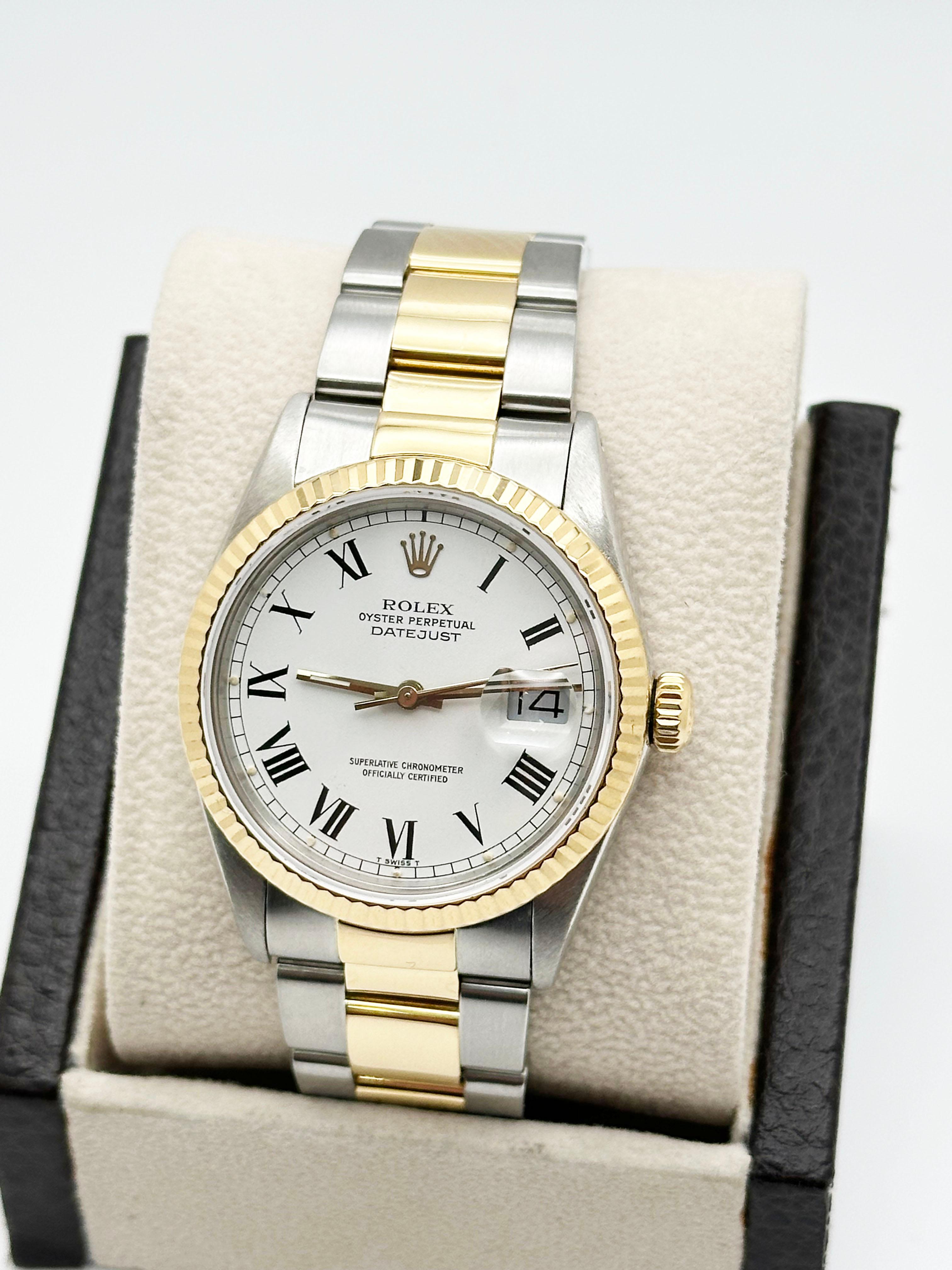 Rolex Datejust 16013 Quadrante Whiting Buckley Oro giallo 18 carati Acciaio inossidabile In condizioni ottime a San Diego, CA
