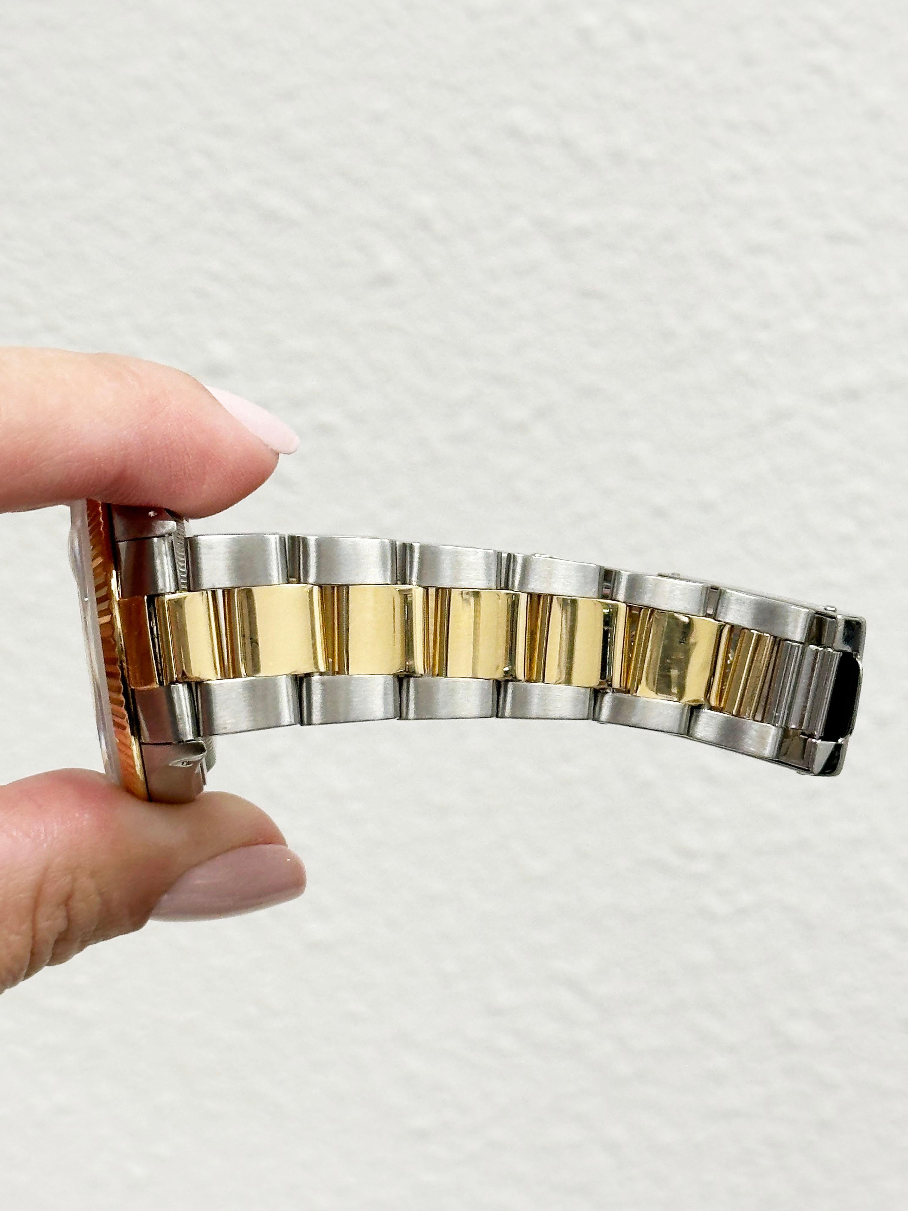 Rolex Datejust 16013 Quadrante Whiting Buckley Oro giallo 18 carati Acciaio inossidabile 3