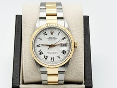 Rolex Datejust 16013 White Roman Buckley Dial 18K Yellow Gold Stainless Steel