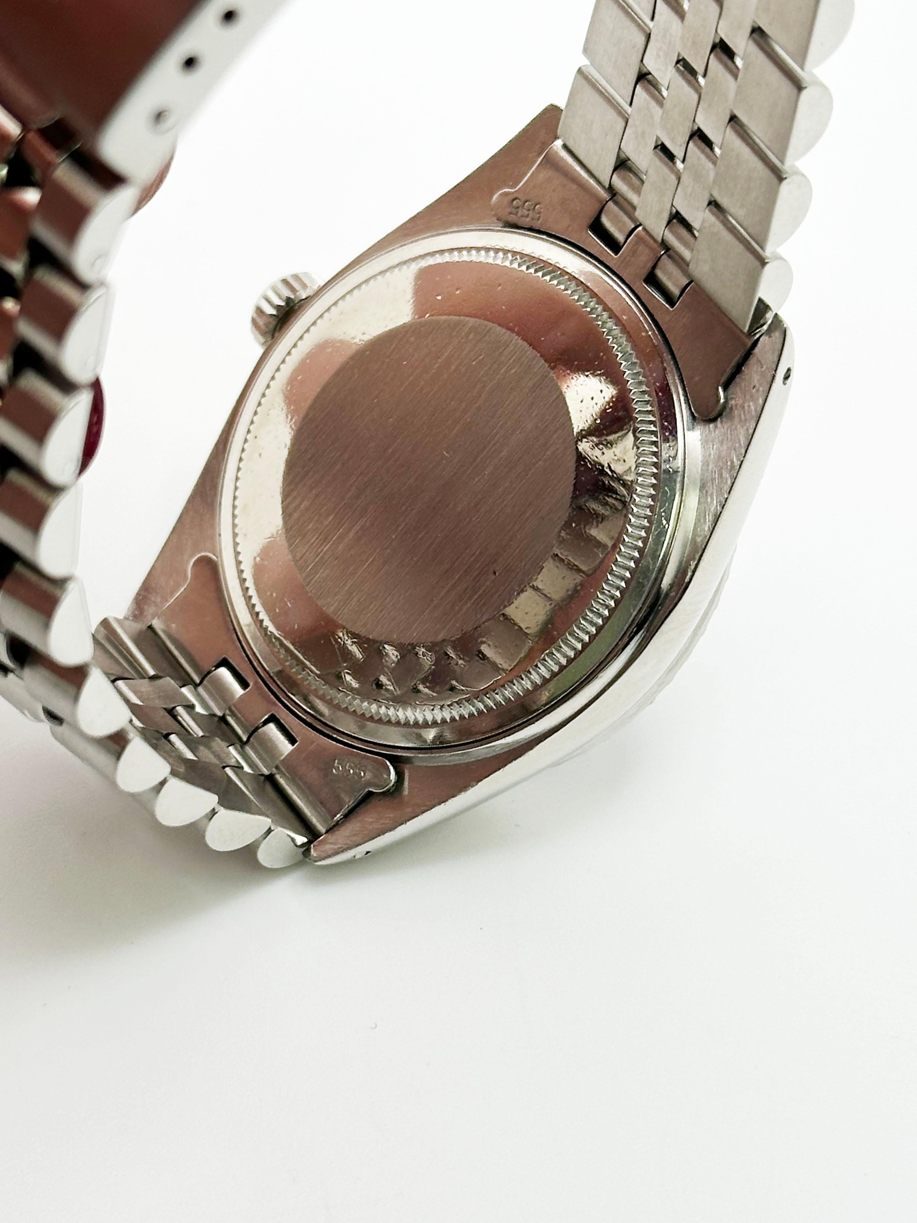 Rolex Datejust 16014 36mm 18k Gold Bezel Black Jubilee Dial Stainless Steel In Excellent Condition In San Diego, CA