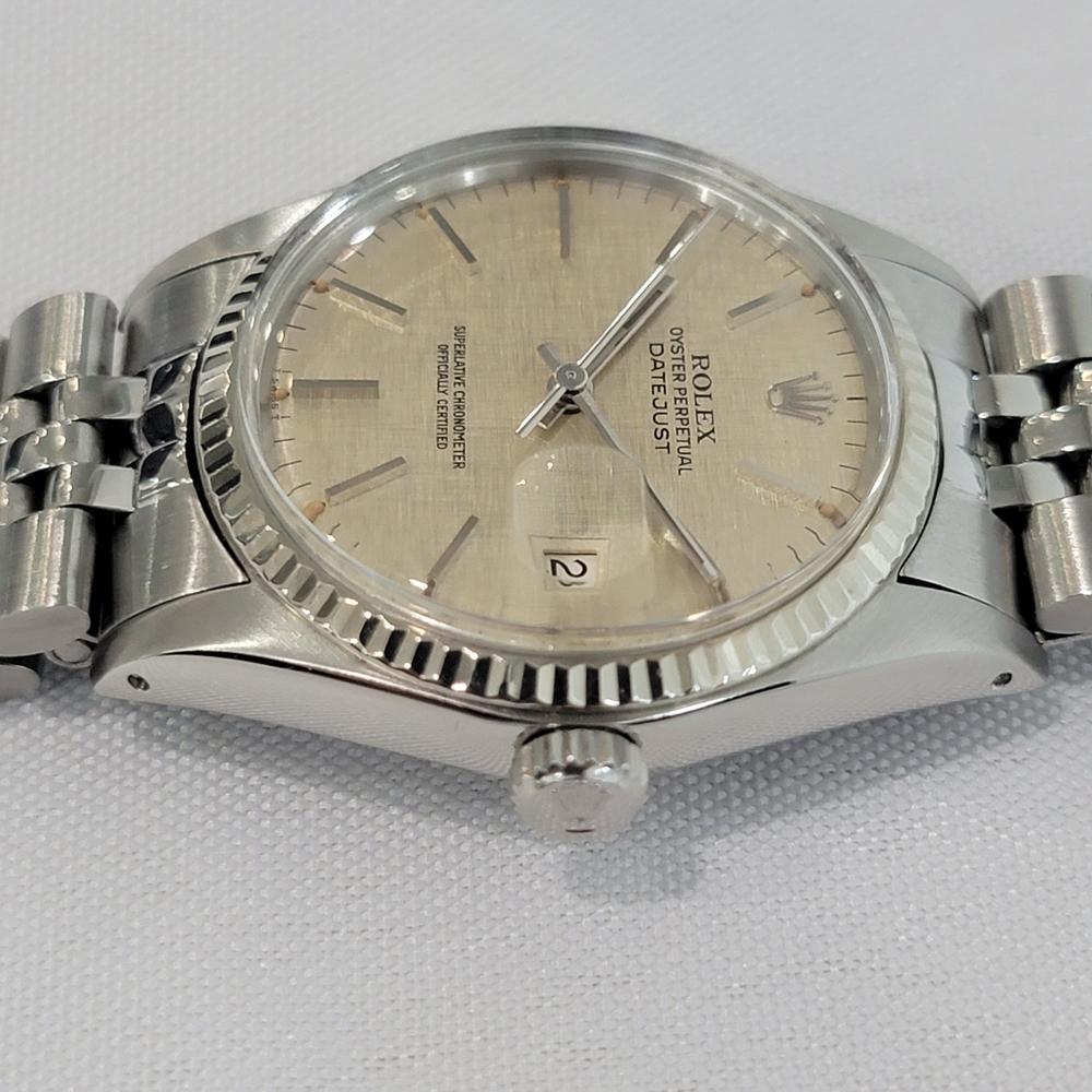 Rolex Datejust 16014 36mm 18k SS Lino Dial Mens Vintage Automático 1970s RA586 en venta 1