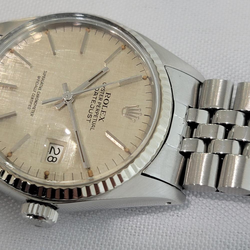 Rolex Datejust 16014 36mm 18k SS Lino Dial Mens Vintage Automático 1970s RA586 en venta 2