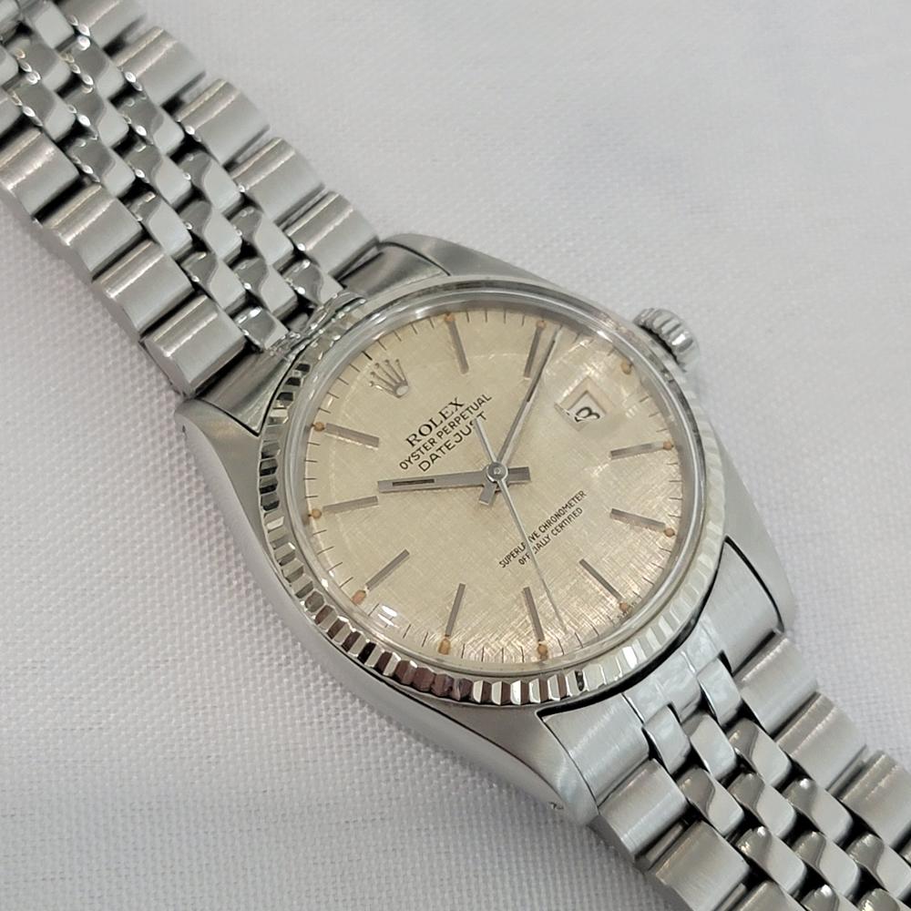 Rolex Datejust 16014 36mm 18k SS Lino Dial Mens Vintage Automático 1970s RA586 en venta 3