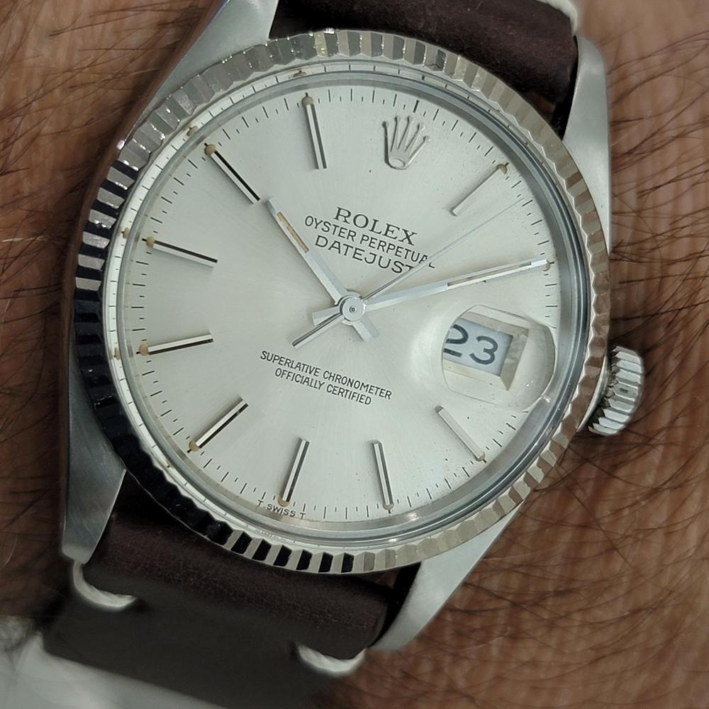 Rolex Datejust 16014 36mm 18k White Gold SS Mens Vintage Automatic 1980s RA588 For Sale 9