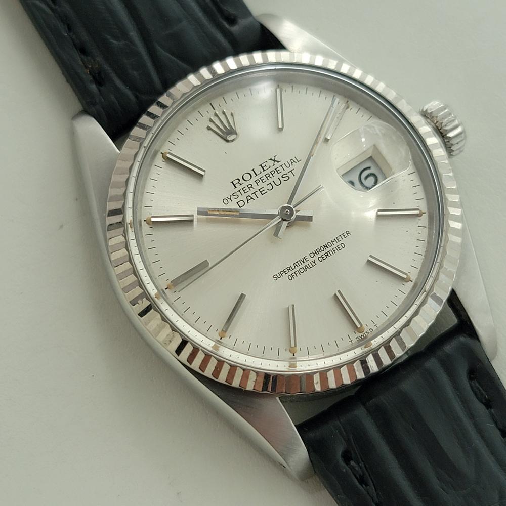 Rolex Datejust 16014 36mm 18k Weißgold SS Herren Vintage Automatic 1980s RA588B im Zustand „Hervorragend“ im Angebot in Beverly Hills, CA