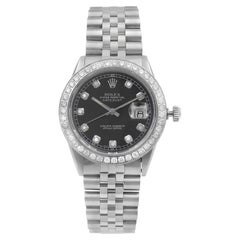 Rolex Datejust 16014 Custom Diamonds Aprrox 1.5 Ct Steel Automatic Men's Watch