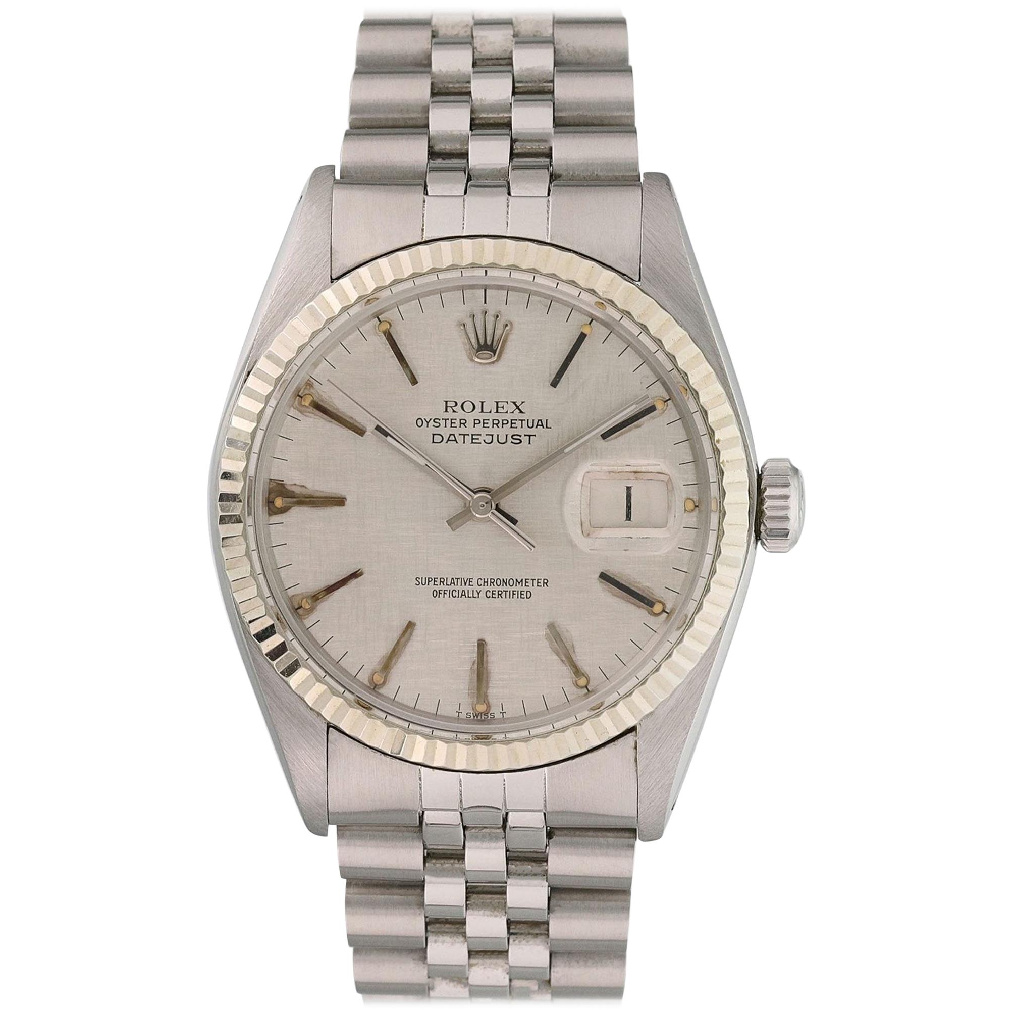 Rolex Datejust 16014 Linen Dial Men's Watch For Sale