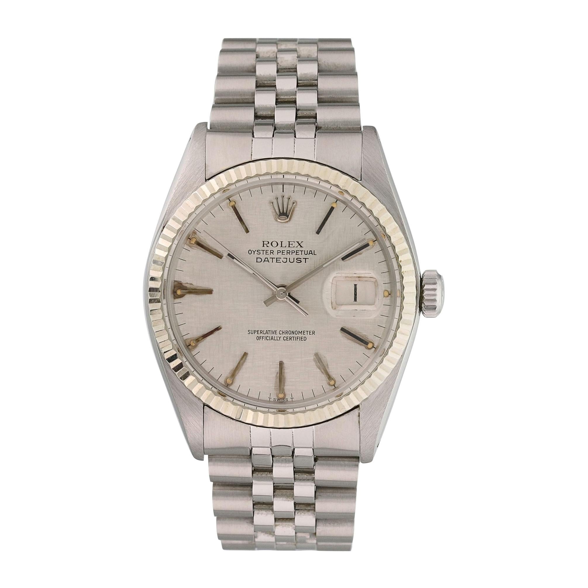 Rolex Datejust 16014 Linen Dial Men's Watch For Sale