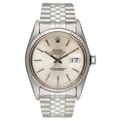 Vintage Rolex Datejust 16014 Silver Dial Mens Watch