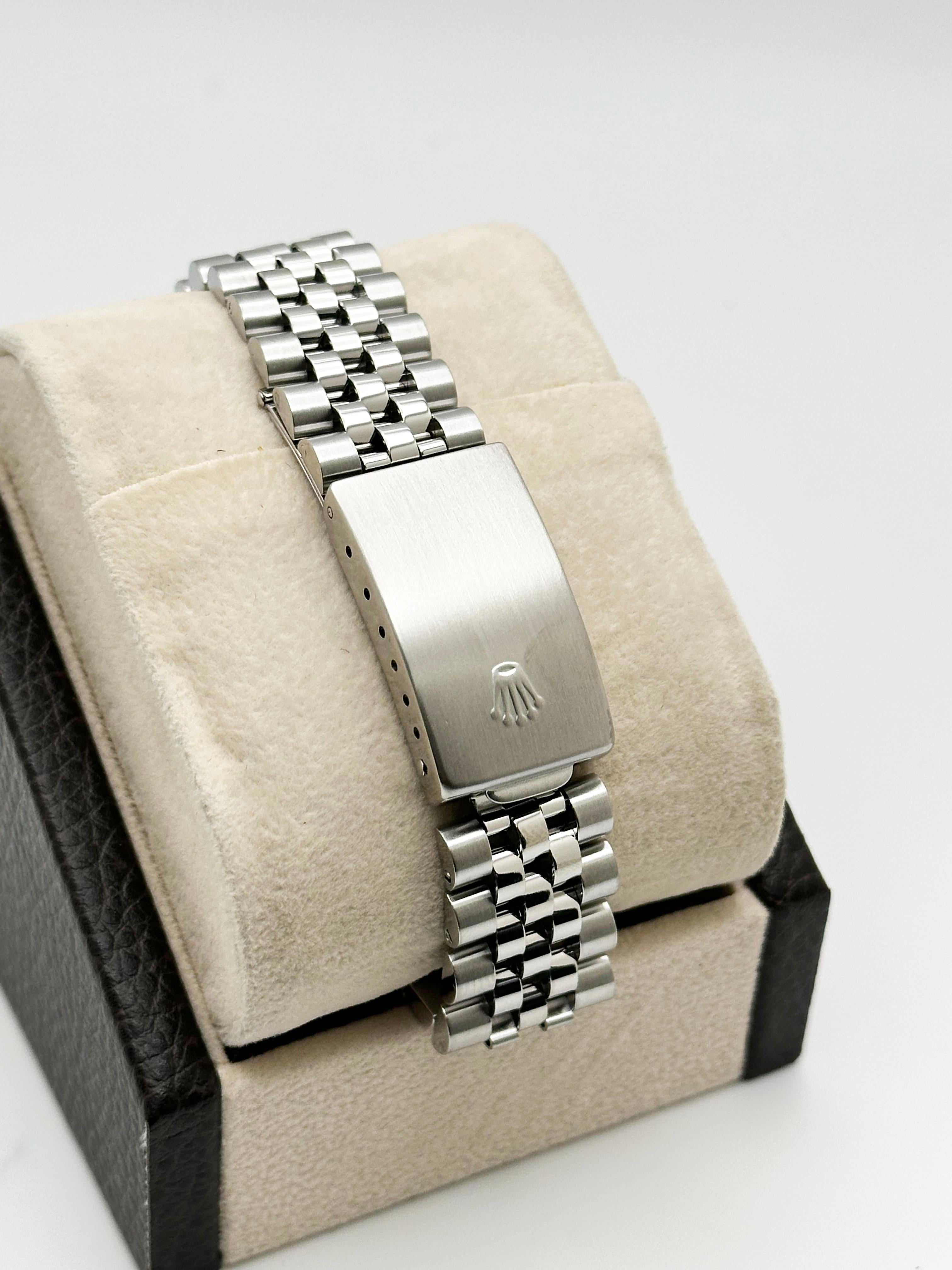 Rolex Datejust 16014 Argento Quadrante con diamanti Lunetta in acciaio inossidabile Banda Giubileo In condizioni ottime in vendita a San Diego, CA