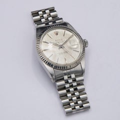 Rolex Datejust 16014 Siver Linen Dial Steel Mens Watch