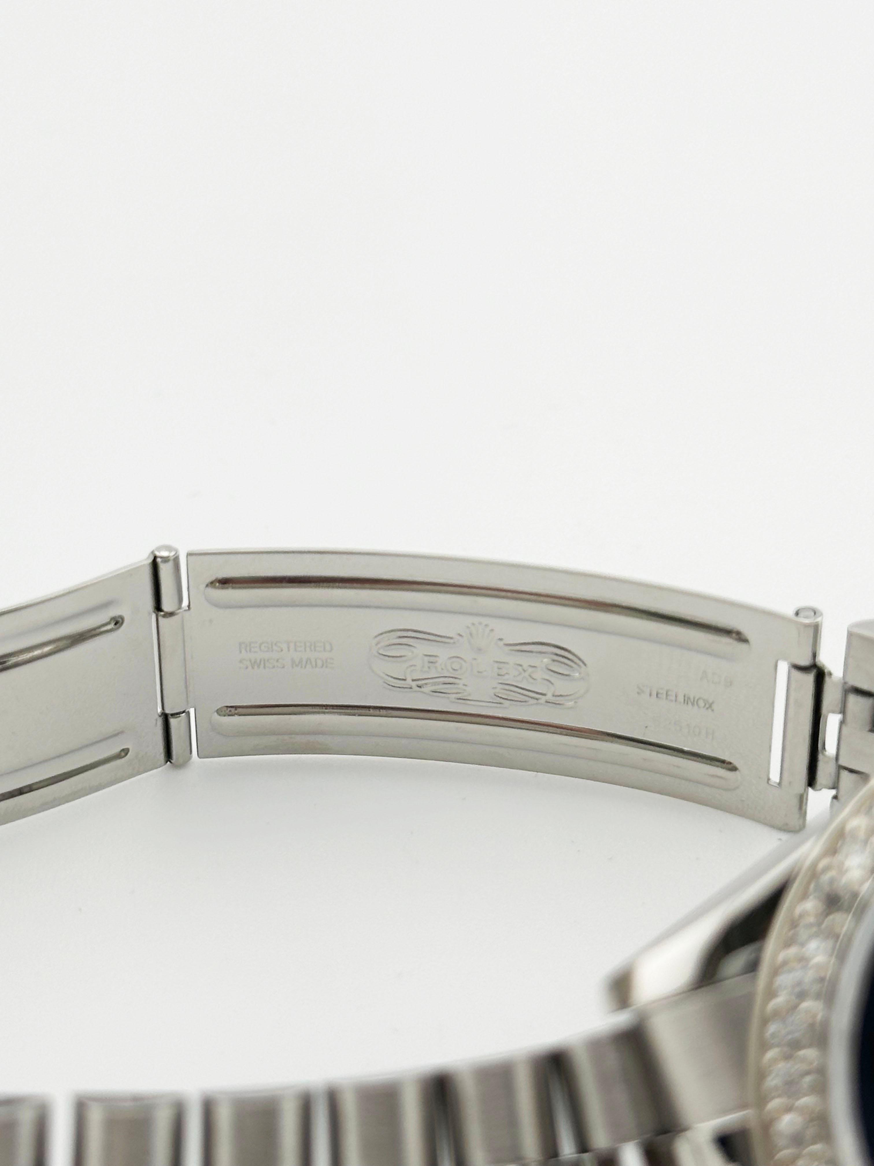 Rolex Datejust 1603 36 mm Blau MOP Diamant Zifferblatt Diamant Lünette Edelstahl 2
