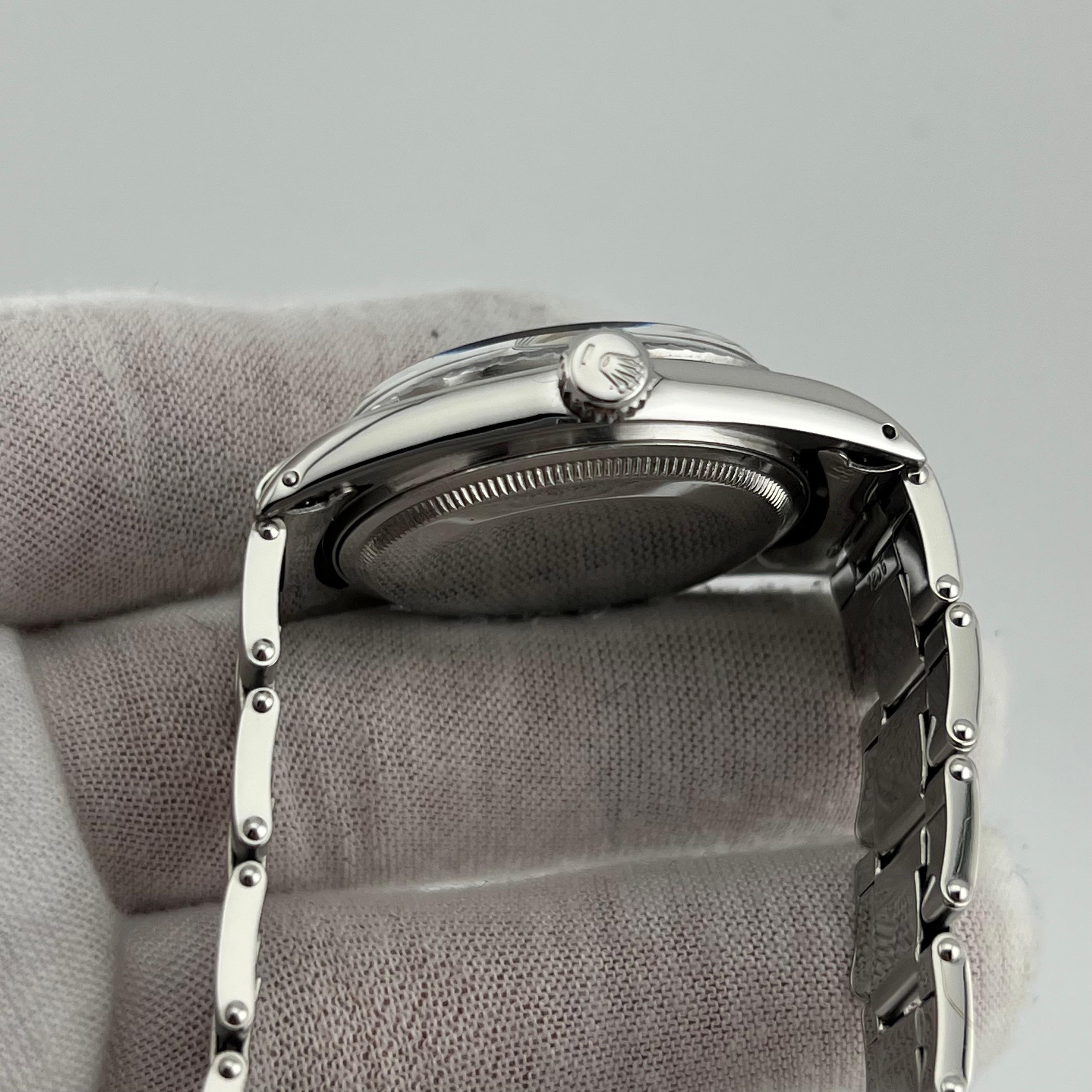 Rolex Datejust 1603 36mm Quadrante Argento Acciaio Inox Scatola di Carta in vendita 2