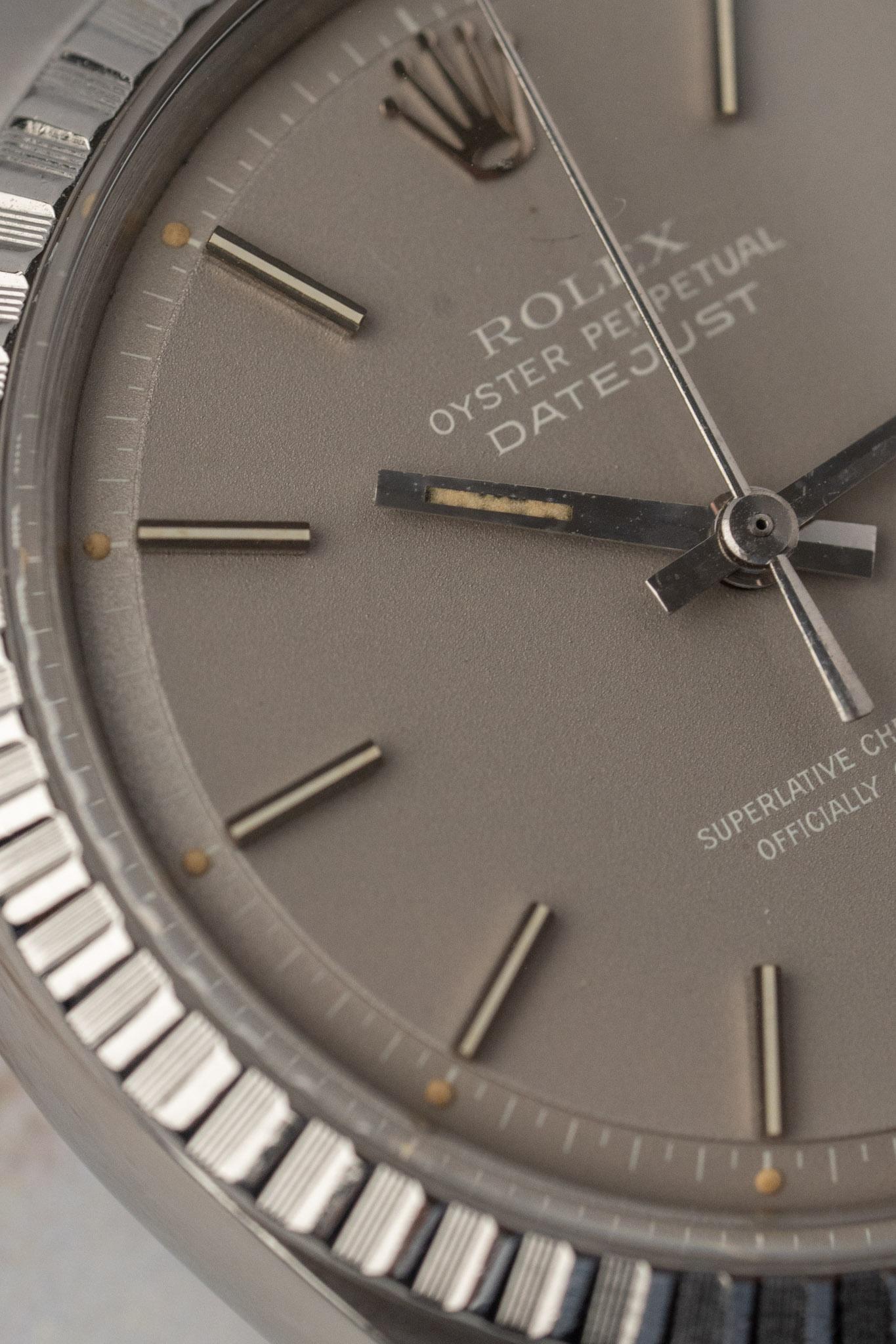 Rolex Datejust 1603 'Ghost' Quadrante Grigio 3.5m Seriale 1979 Set completo in vendita 7