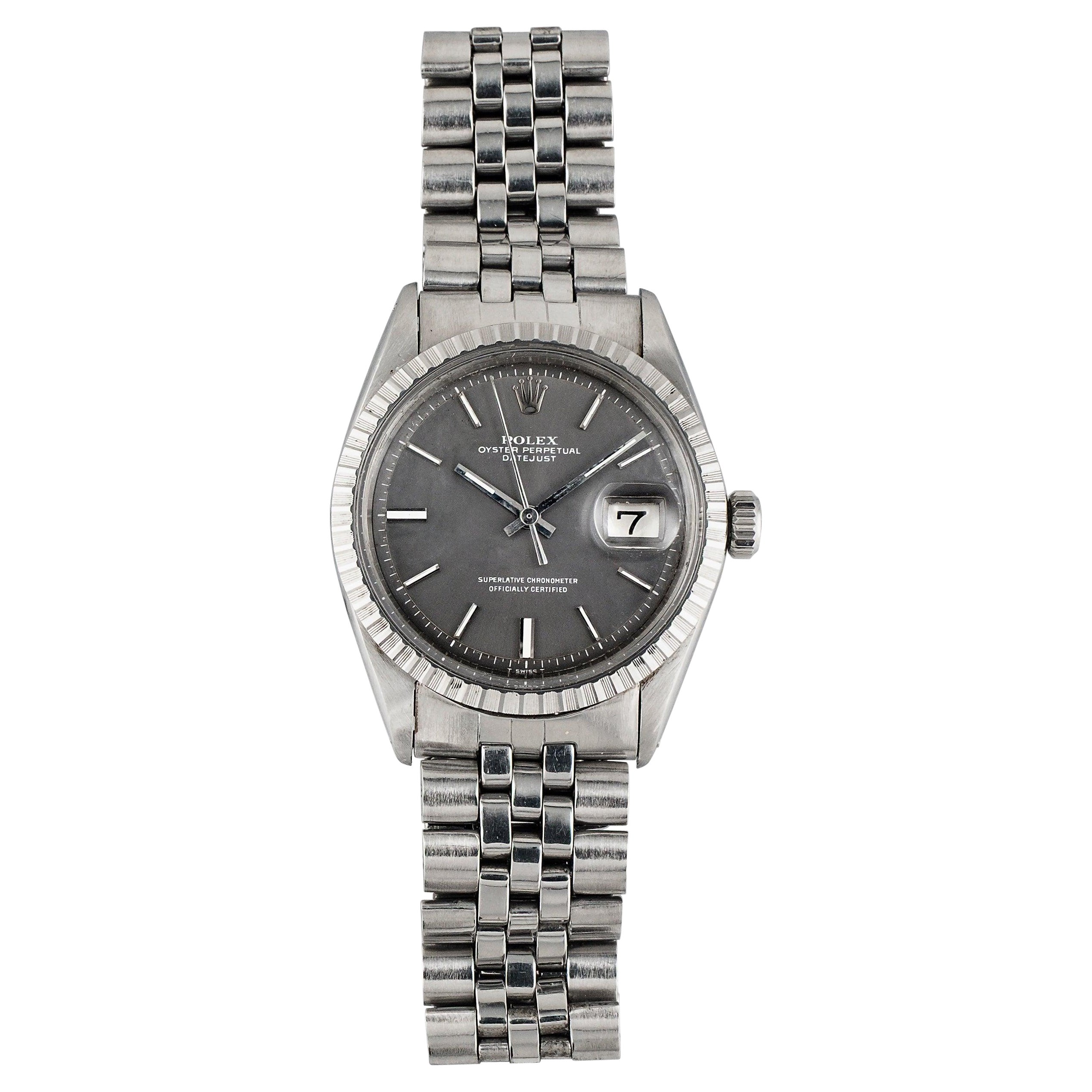 Orologio Rolex Datejust 1603 Quadrante Grigio in Steele, anni '70