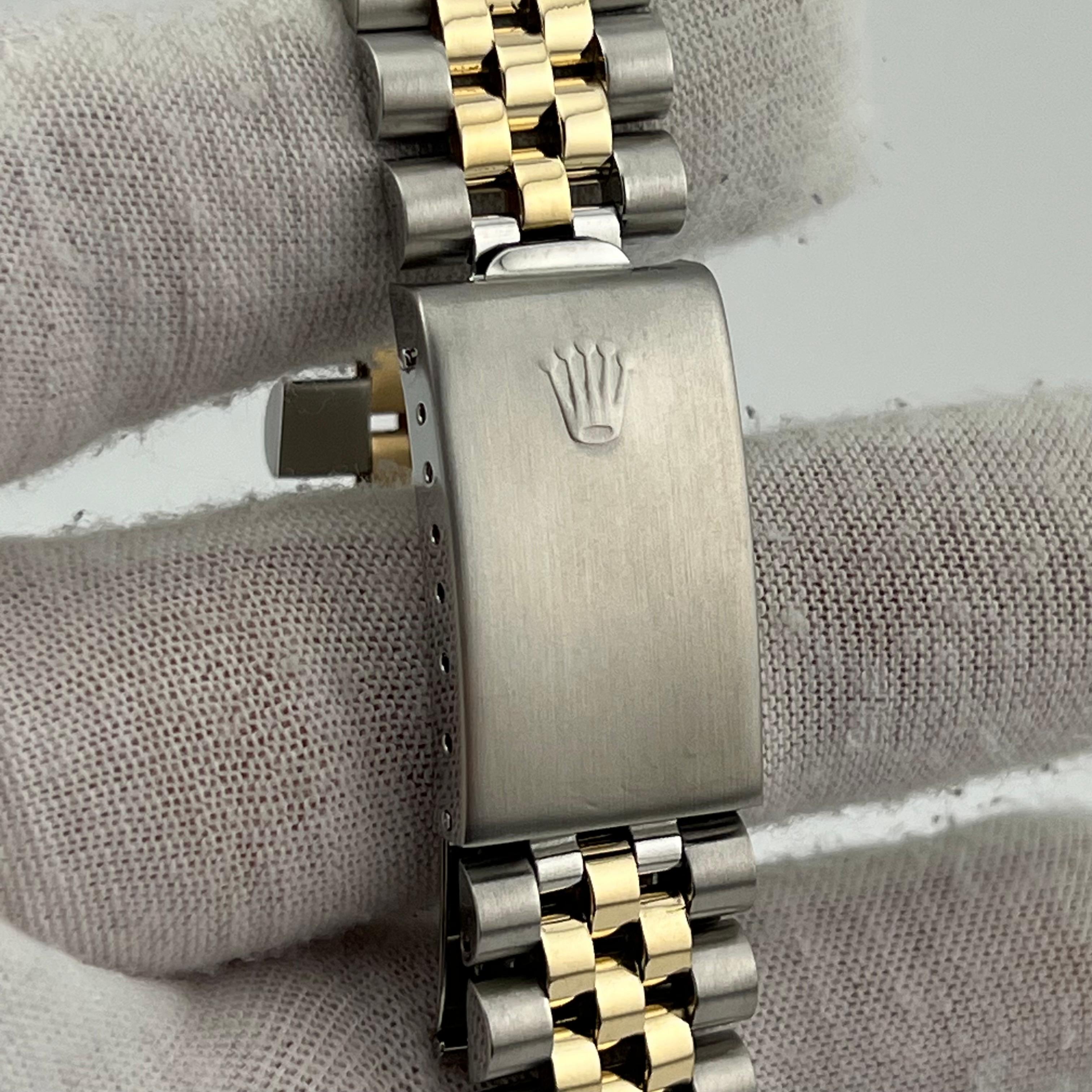 Rolex Datejust 16030 36mm Green Diamond Dial Diamond Bezel 18K Yellow Gold Steel 8