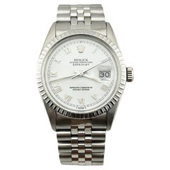 Rolex Datejust 16030 36mm White Roman Dial Stainless Steel Jubilee Band