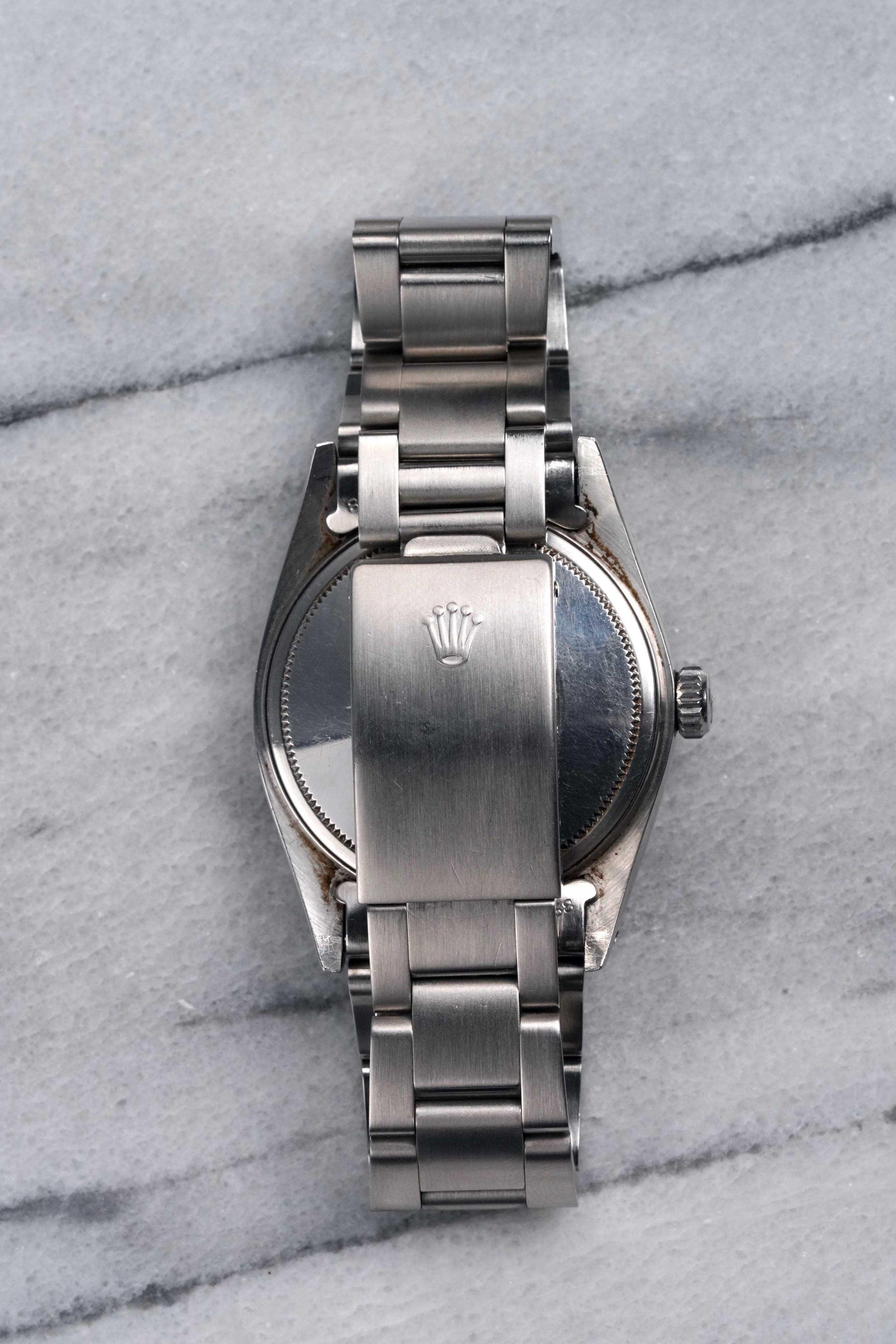 Montre Rolex Datejust 16030 en acier avec cadran bleu Buckley, années 1980 Pour hommes en vente