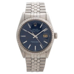 Rolex Datejust 16030, esfera vaquera azul mate, caja de 36 mm, con etiqueta giratoria, año 1985