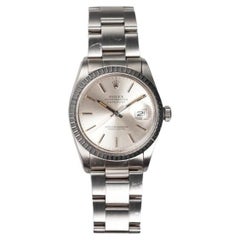 Reloj Rolex Datejust 16030 con esfera plateada y caja de acero, años 80
