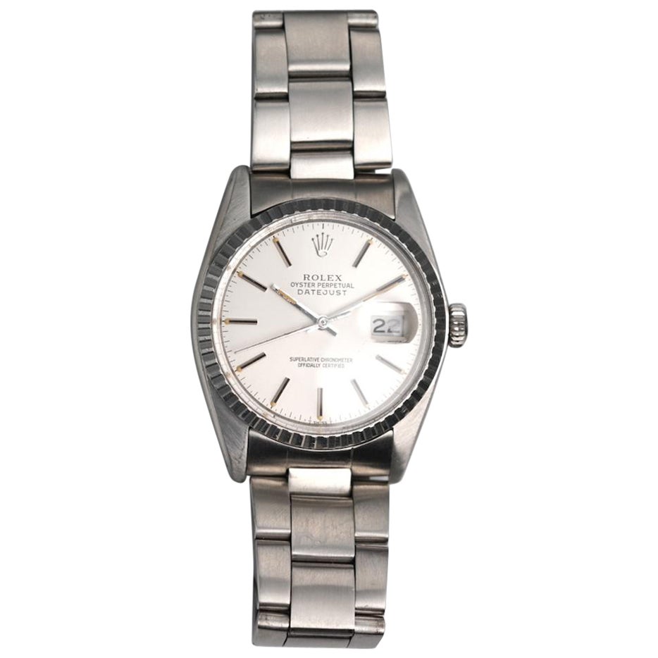 Reloj Rolex Datejust 16030 esfera plateada en acero y plata, años 80
